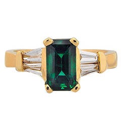 Emerald Cut Emerald Diamond Gold Engagement Ring