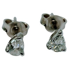 Diamond Pear Stud Earrings White Gold 18 Karat