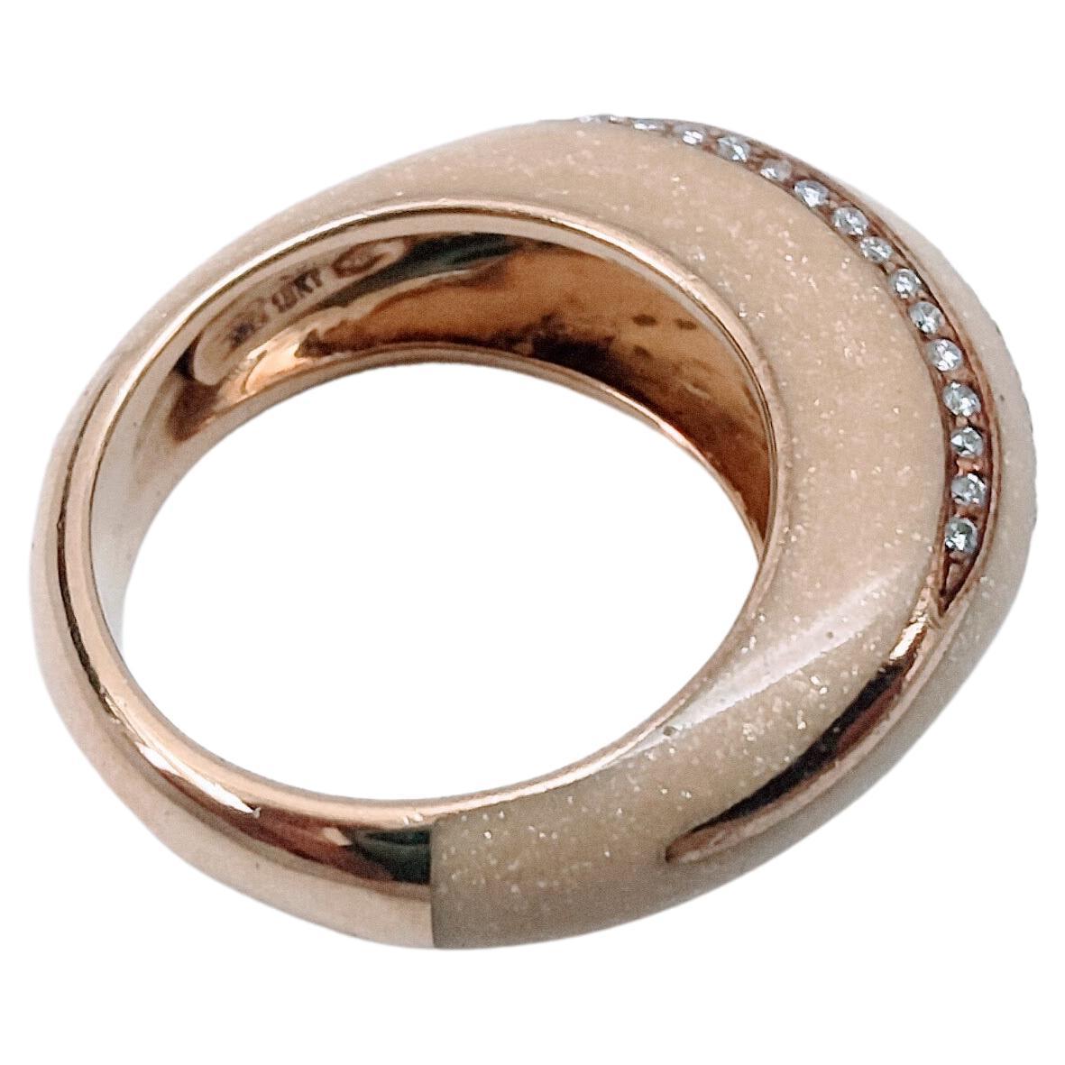 Women's or Men's Enamel Ring Alessandro Fanfani Yellow Gold 18 Karat and Diamonds Brilliant Cut For Sale