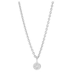9 Karat White Gold Diamond Pendant Necklace 