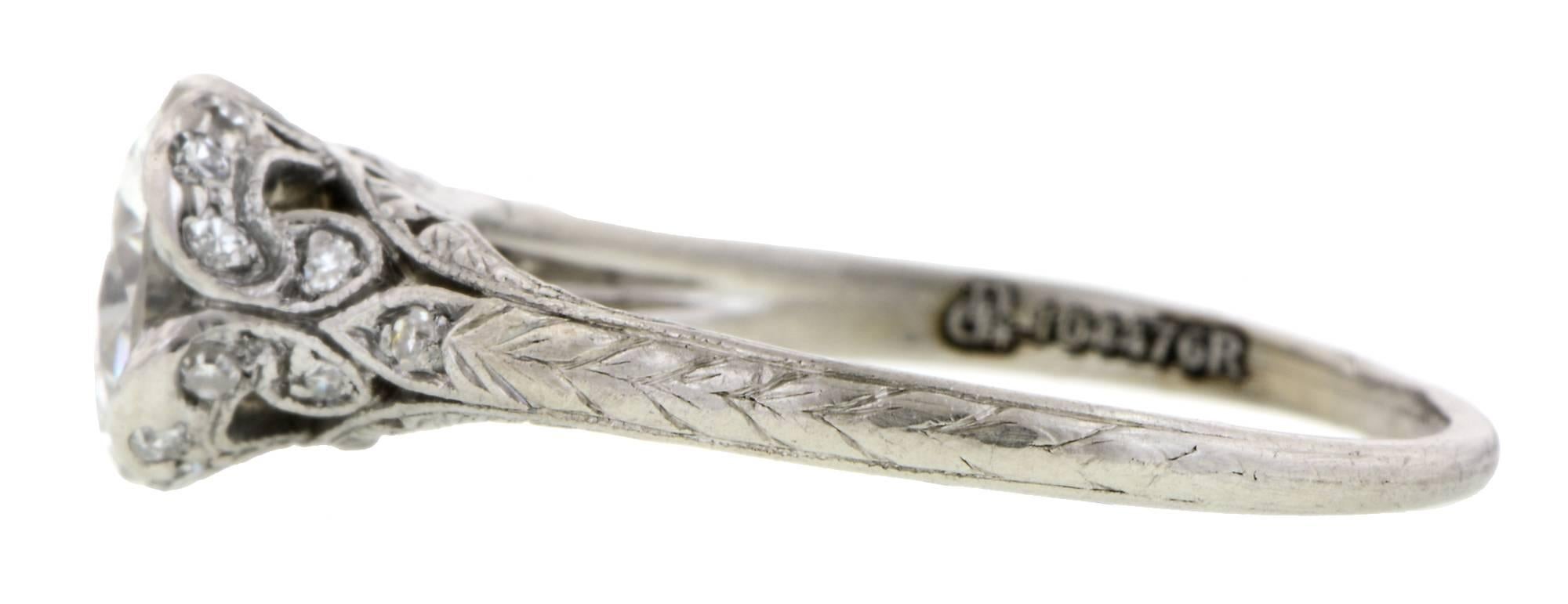 Women's Edwardian Diamond Platinum Engagement Ring
