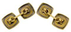 1920s Art Deco Sapphire Diamond Gold Platinum Cufflinks