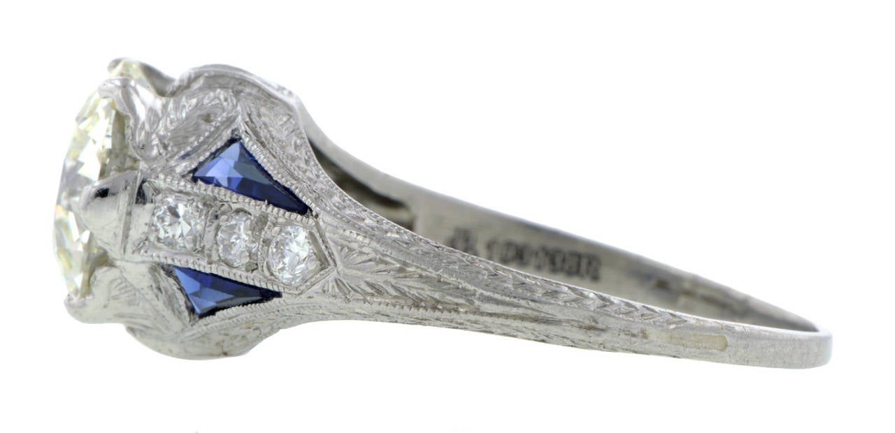 Women's Art Deco 2.30 Carat Diamond Engagement Ring