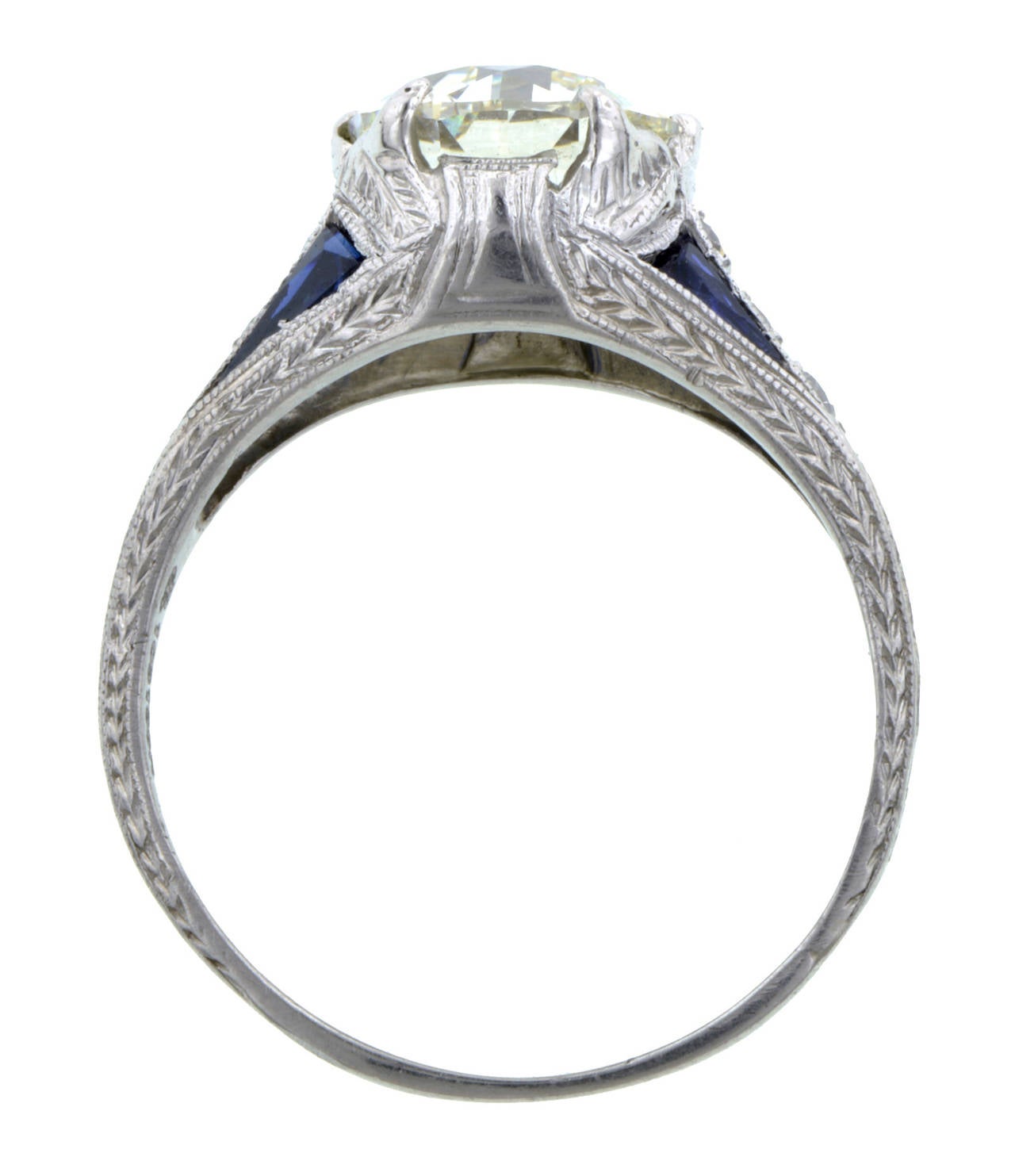 Art Deco 2.30 Carat Diamond Engagement Ring In Good Condition In New York, NY