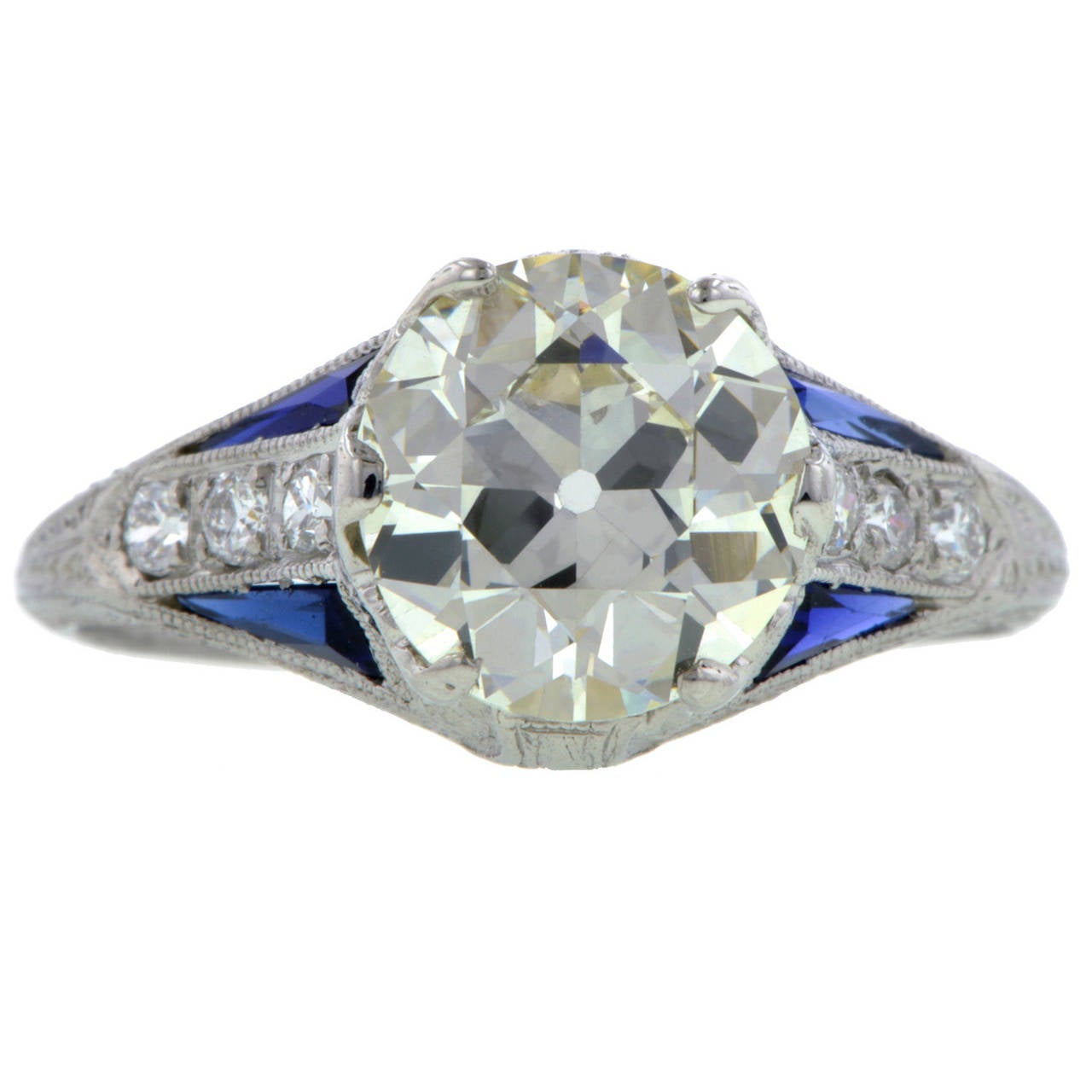 Art Deco 2.30 Carat Diamond Engagement Ring