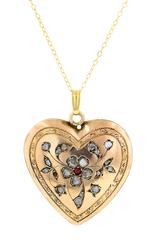 Vintage Diamond 
Ruby Heart Pendant
