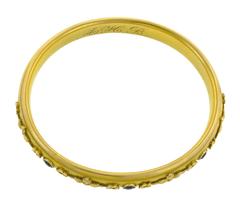 Antique Amethyst Gold Florette Motif Bangle Bracelet