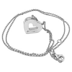 Heart Pendant Necklace in 18kt White Gold