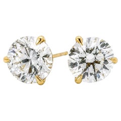Zertifizierte Ohrstecker mit im Labor gezüchteten Diamanten aus 18-karätigem Gelbgold, 5 Karat