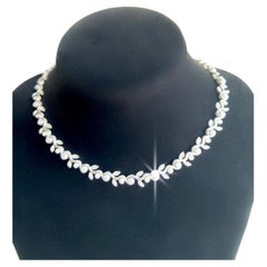 Penny Preville Eternity Leaf Platinum and Diamond Choker Necklace