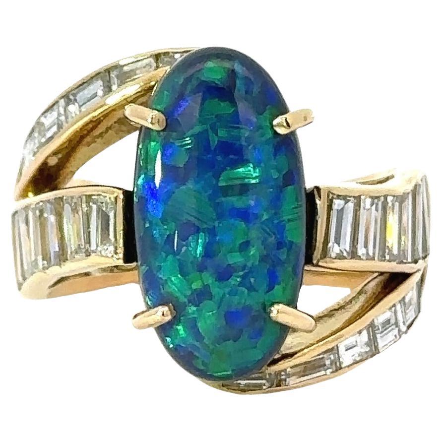 Black Opal Cocktail Rings
