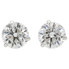 Certified 5 Carat 18K White Gold Lab Grown Diamond Stud Earrings