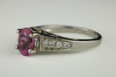 Estate Pink Sapphire and Diamond Ring