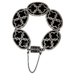 Used Unique Black Onyx Ovals with Pave Diamonds Paradizia Bracelet