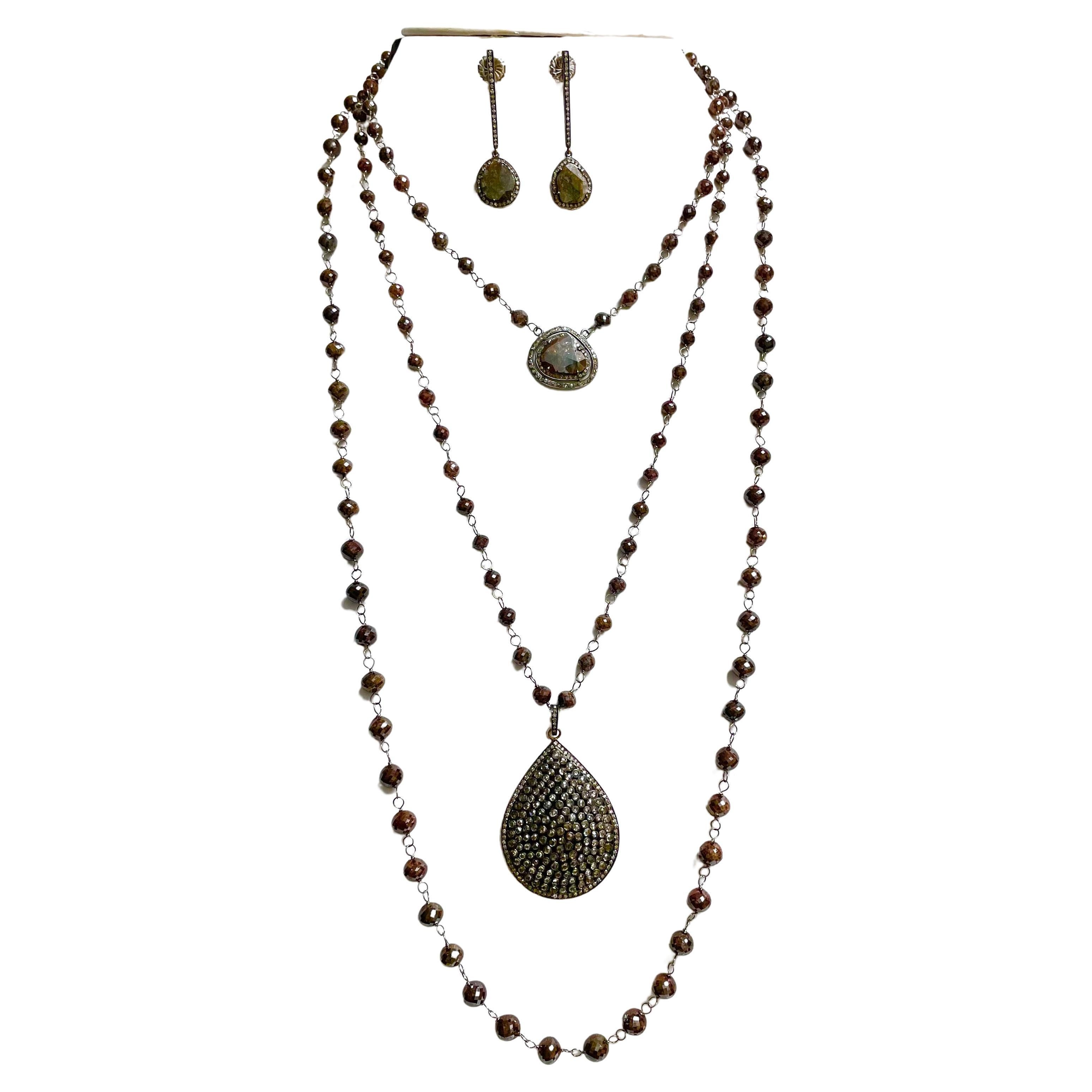 Collier Paradizia à diamants opaques de 214 carats Brown en vente 3