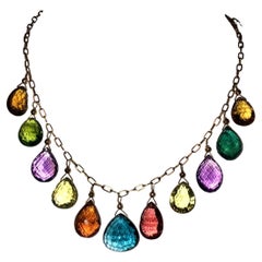 Collier de tourmaline multicolore 118 carats