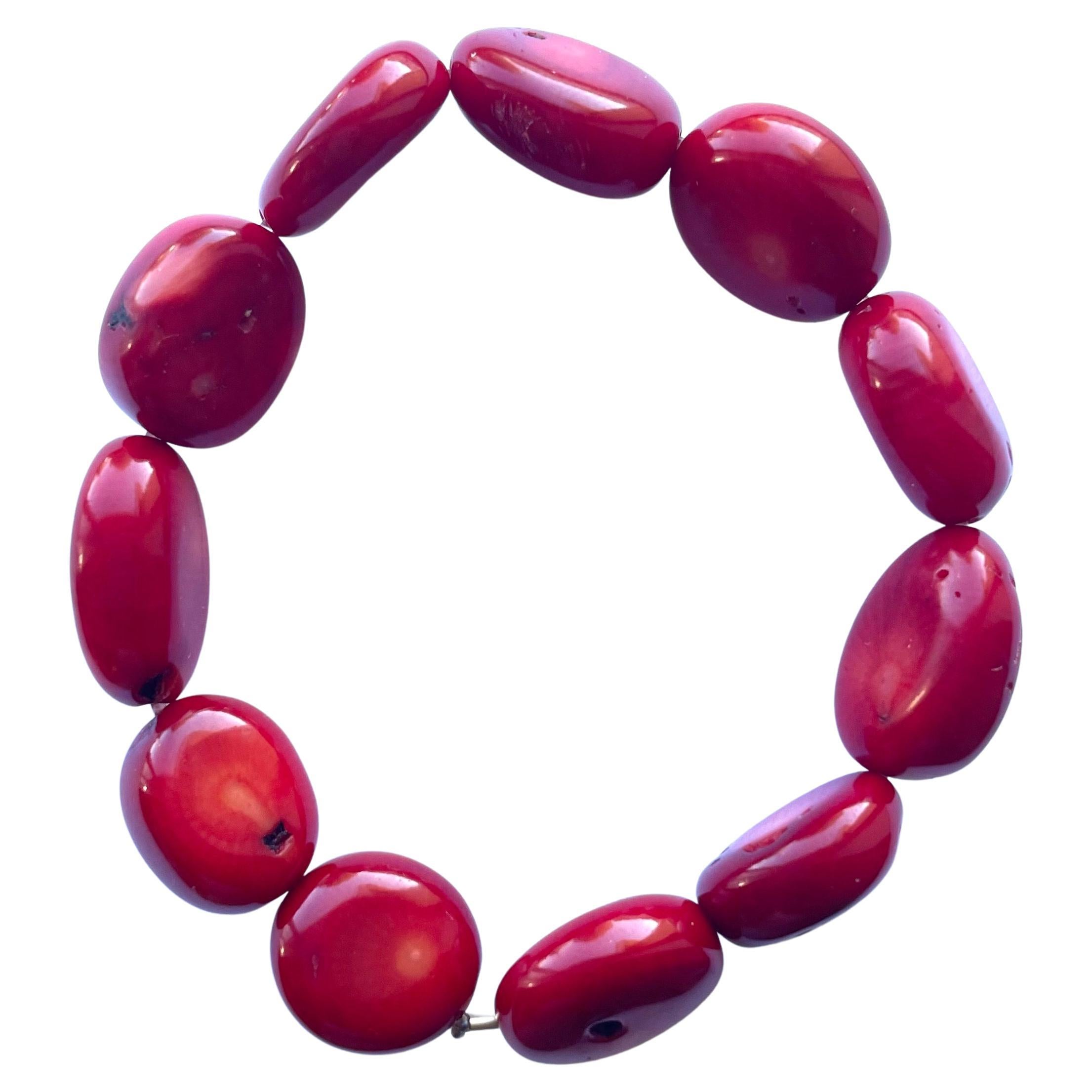 Bracelet à pépites de corail rouge