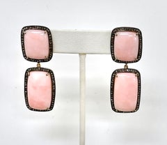 Pink Opal with Diamonds Paradizia Earrings