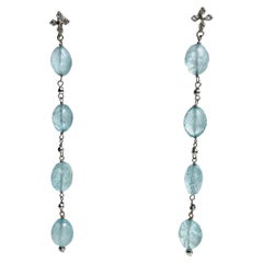 Aquamarine with Pave Diamonds Paradizia Earrings