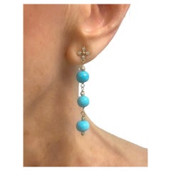 Pendientes Paradizia de Turquesa Bella Durmiente con Diamantes Engastados