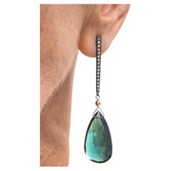 Orecchini Paradizia con quarzo blu-verde e diamanti