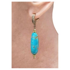 Sleeping Beauty Turquoise With Diamonds Paradizia Earrings