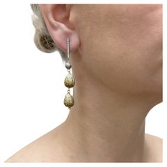 Zweifarbige Ohrringe aus Vermeil und Sterlingsilber mit Diamanten Paradizia