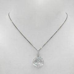 Natural Light Blue Topaz and Diamonds Paradizia Necklace