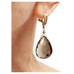 Smokey Quartz  Pear Shape Paradizia Earrings
