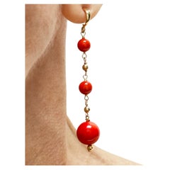 Orecchini Paradizia in corallo rosso e oro giallo 14 ct.