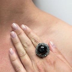 Cats Eye Diopside and Diamonds Paradizia Ring R071