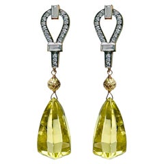 Lemon Citrine 59 Carats With 1 Carat Diamonds Paradizia Earrings