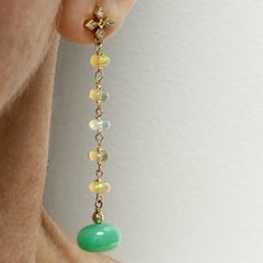 Ethiopian Opal and Chrysoprase with Diamonds Paradizia Earrings E3456