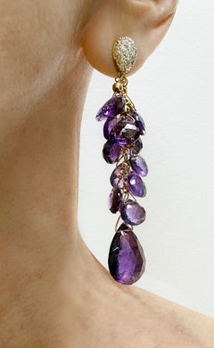 Amethyst-Ohrringe „Paradizia“ mit 52 Karat und Diamanten, E3490