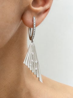 Art Deco Style Diamond and Sterling Silver Paradizia Earrings E3492
