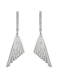 Art Deco Style Diamond and Sterling Silver Paradizia Earrings E3492