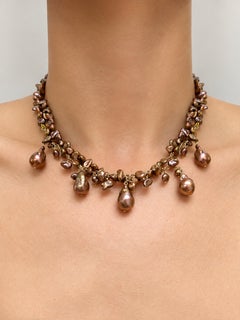 Bronze and Copper Tones Freshwater Pearls Paradizia Necklace N3997