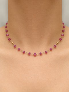 28 Carat Natural Untreated Pink Sapphire and 14K Paradizia Necklace N3993