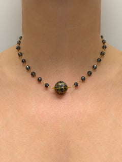Black Diamond 18k 16mm Ball with Hematite Paradizia Necklace N3996