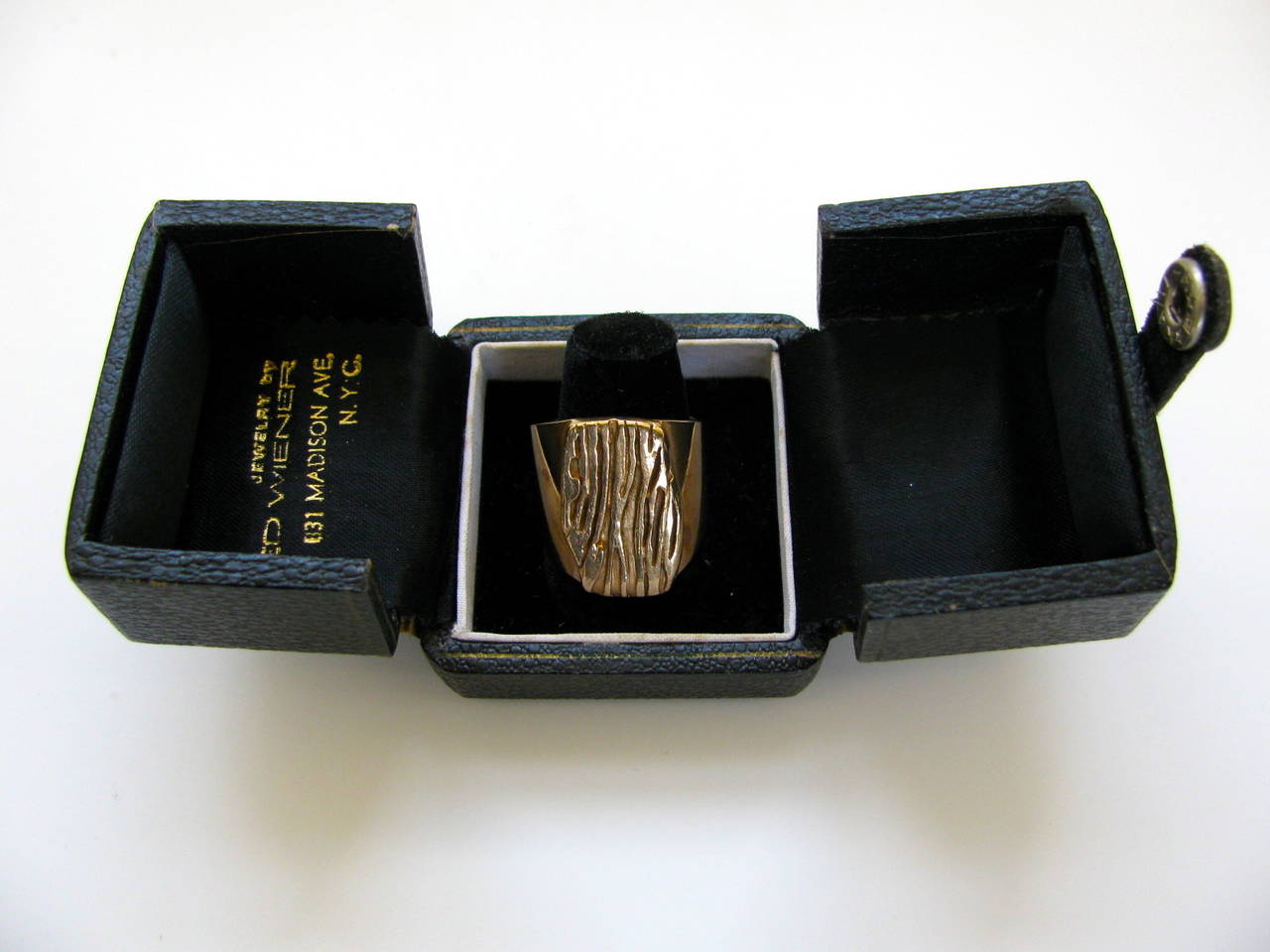 Women's or Men's Ed Wiener Modernist Erotic Gold Ring for Oz Tin Man 