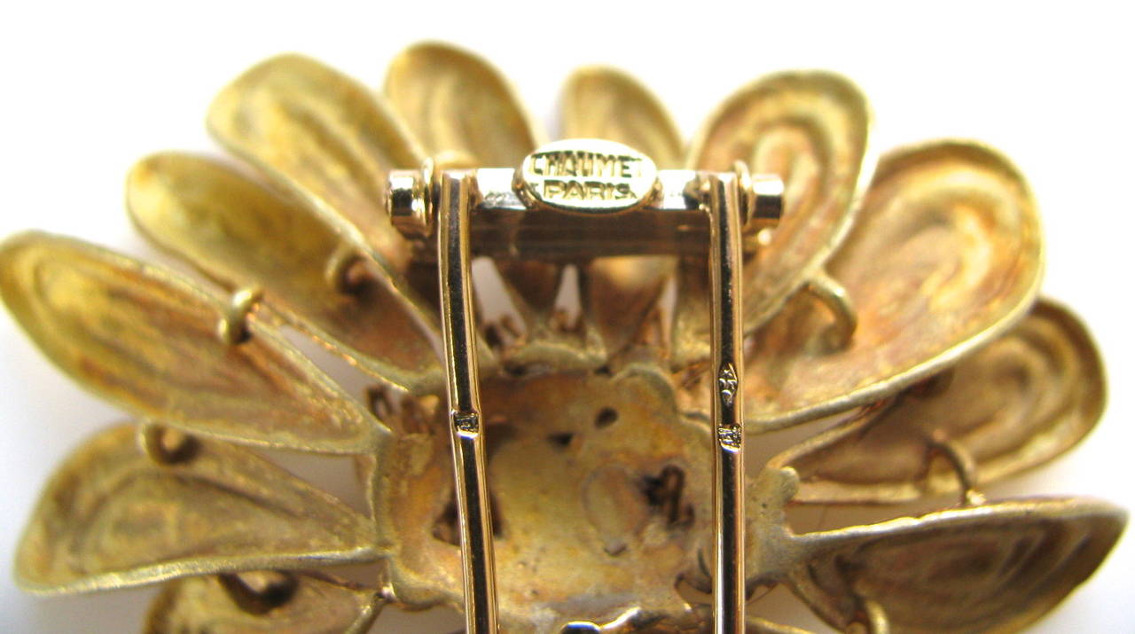 Women's or Men's Chaumet Gold Sunflower Brooch