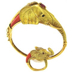 Coral Gold Mama and Baby Elephant Suite