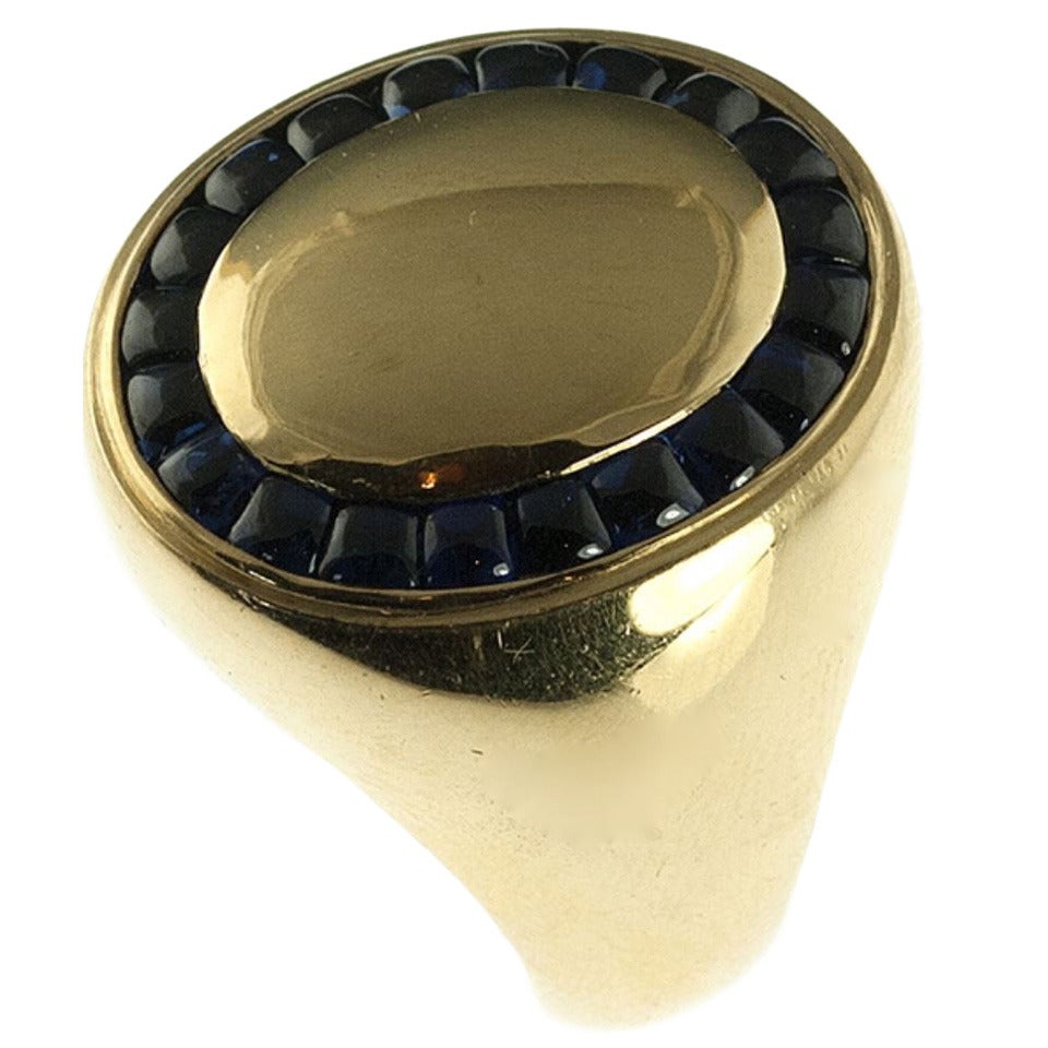 Deakin & Francis Sapphire Gold Men's Ring 1963