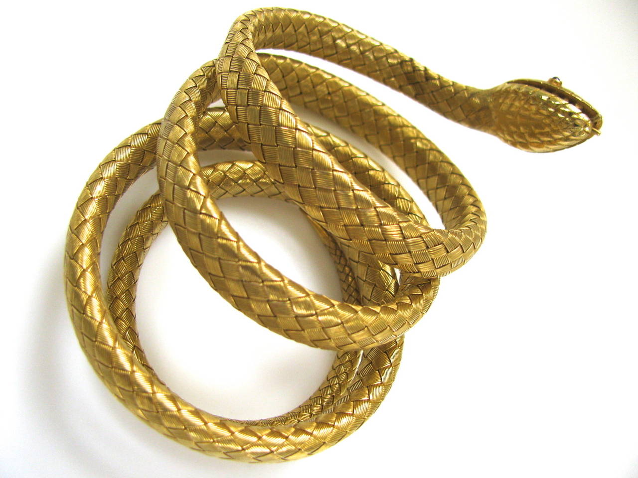 A stunning gold Victorian Serpent Bracelet. A 3/8 ( 2 1/4