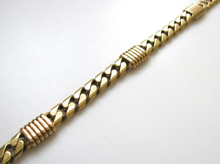 Bulgari Two-Tone Gold Link Bracelet c1970 In Excellent Condition In Cincinnati, OH