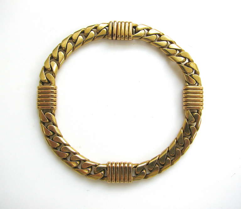 Women's or Men's Bulgari Two-Tone Gold Link Bracelet c1970
