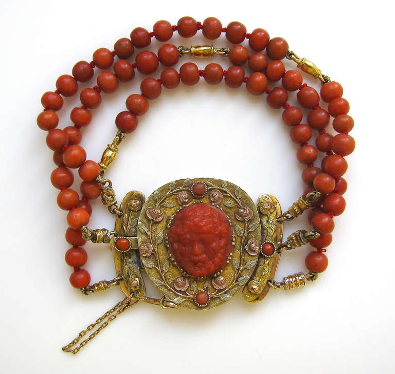 An Antique Gold and Coral Bracelet For Sale at 1stDibs antique coral