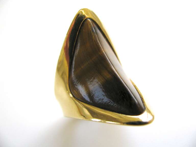 Kutchinsky, A Gold and Tigers Eye Ring c1970 In Excellent Condition In Cincinnati, OH