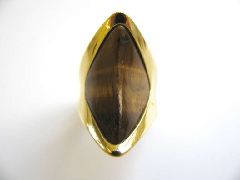 Women's Kutchinsky, A Gold and Tigers Eye Ring c1970
