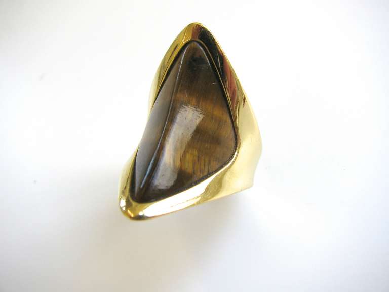 Kutchinsky, A Gold and Tigers Eye Ring c1970 1